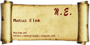 Matuz Elek névjegykártya
