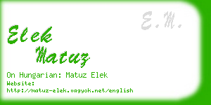 elek matuz business card